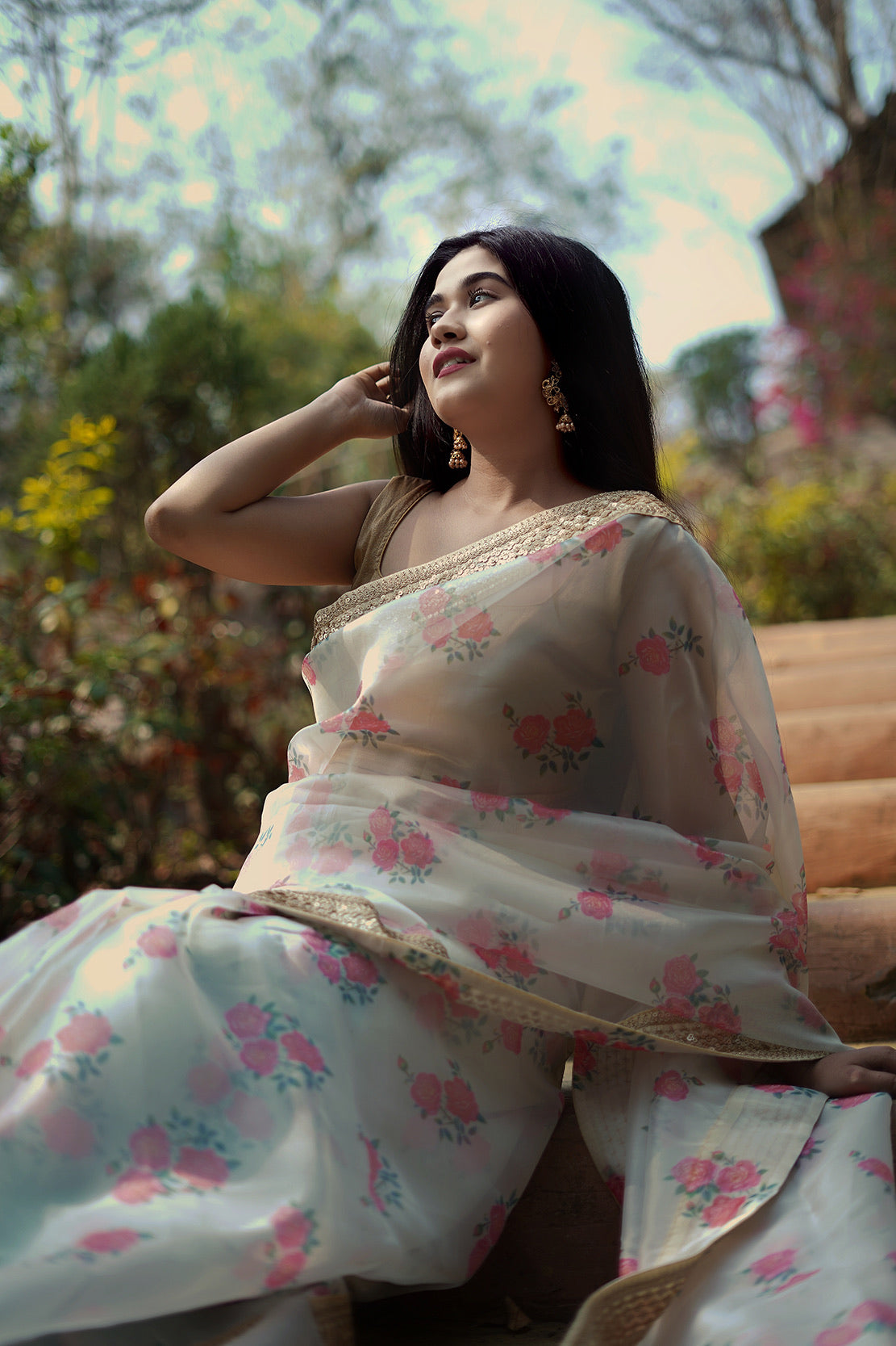 Floral Dreams Organza Saree