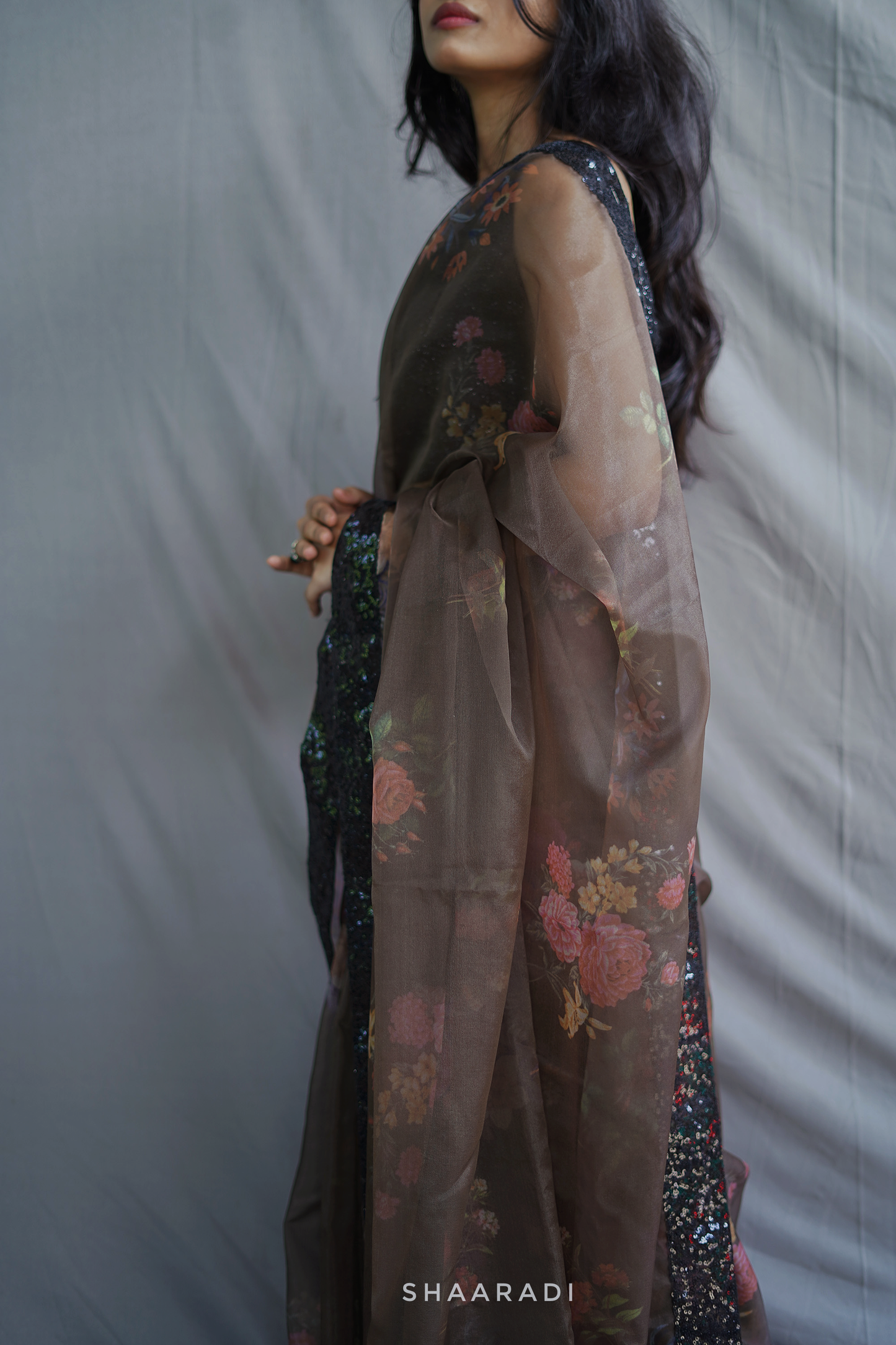 Viola Sequinned Organza Saree