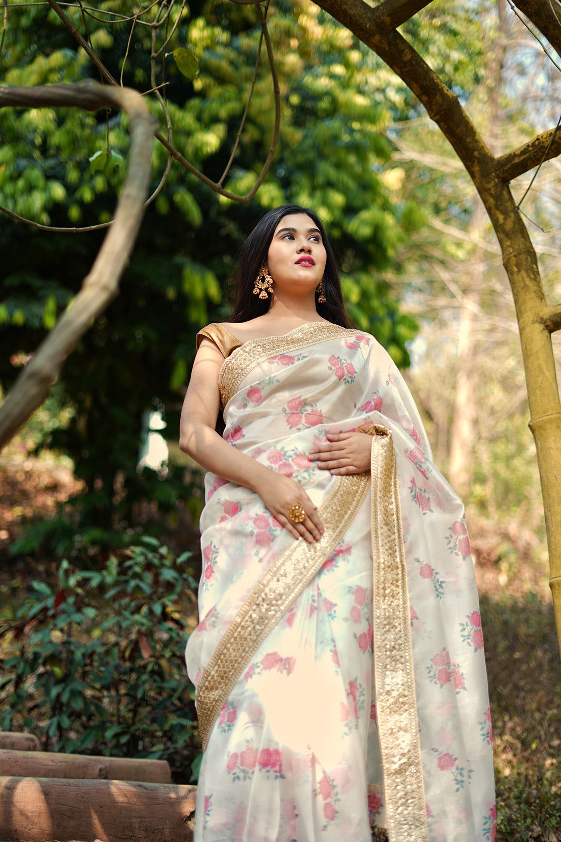 Floral Dreams Organza Saree