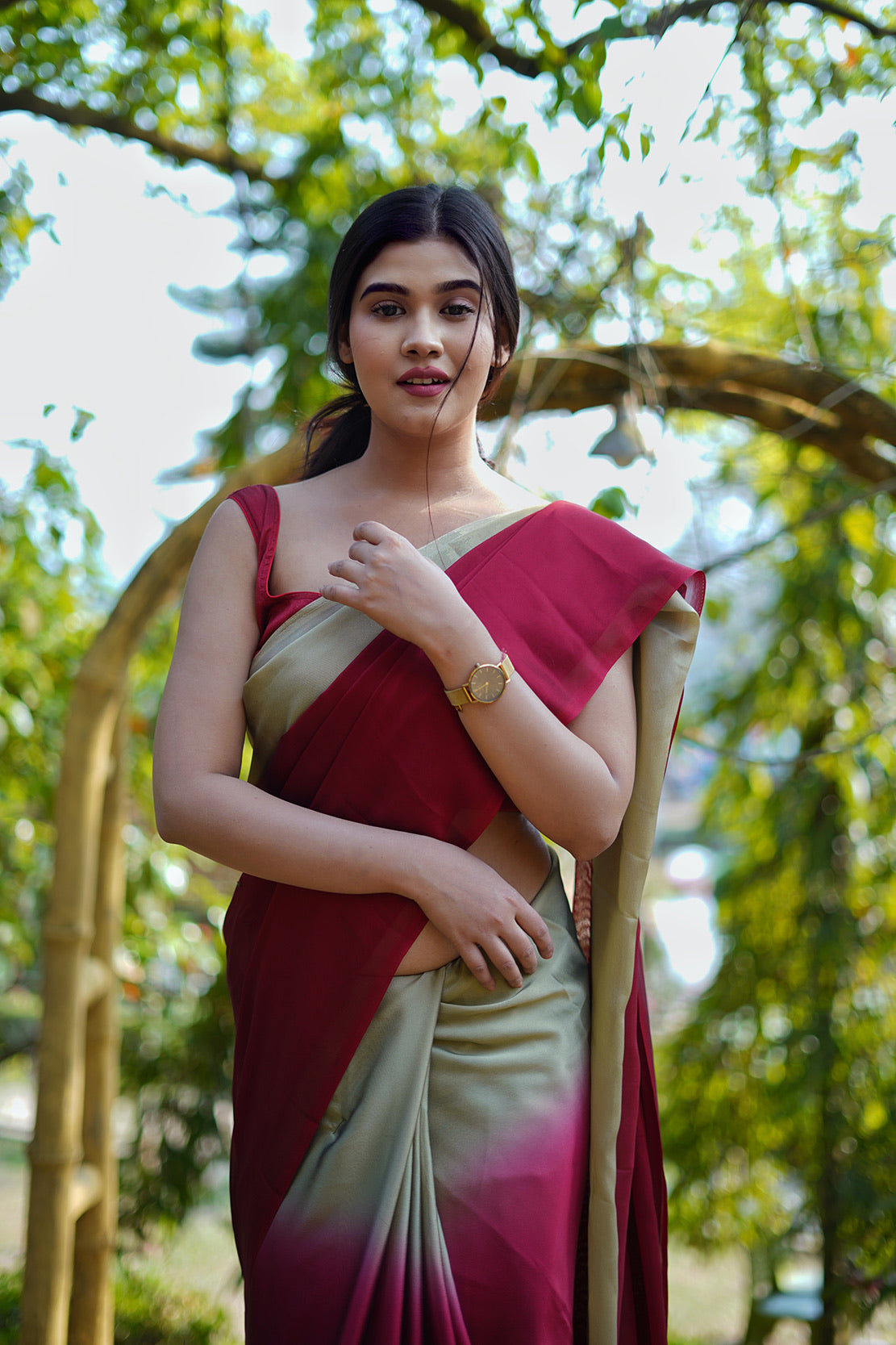 Dual Hues on Chiffon