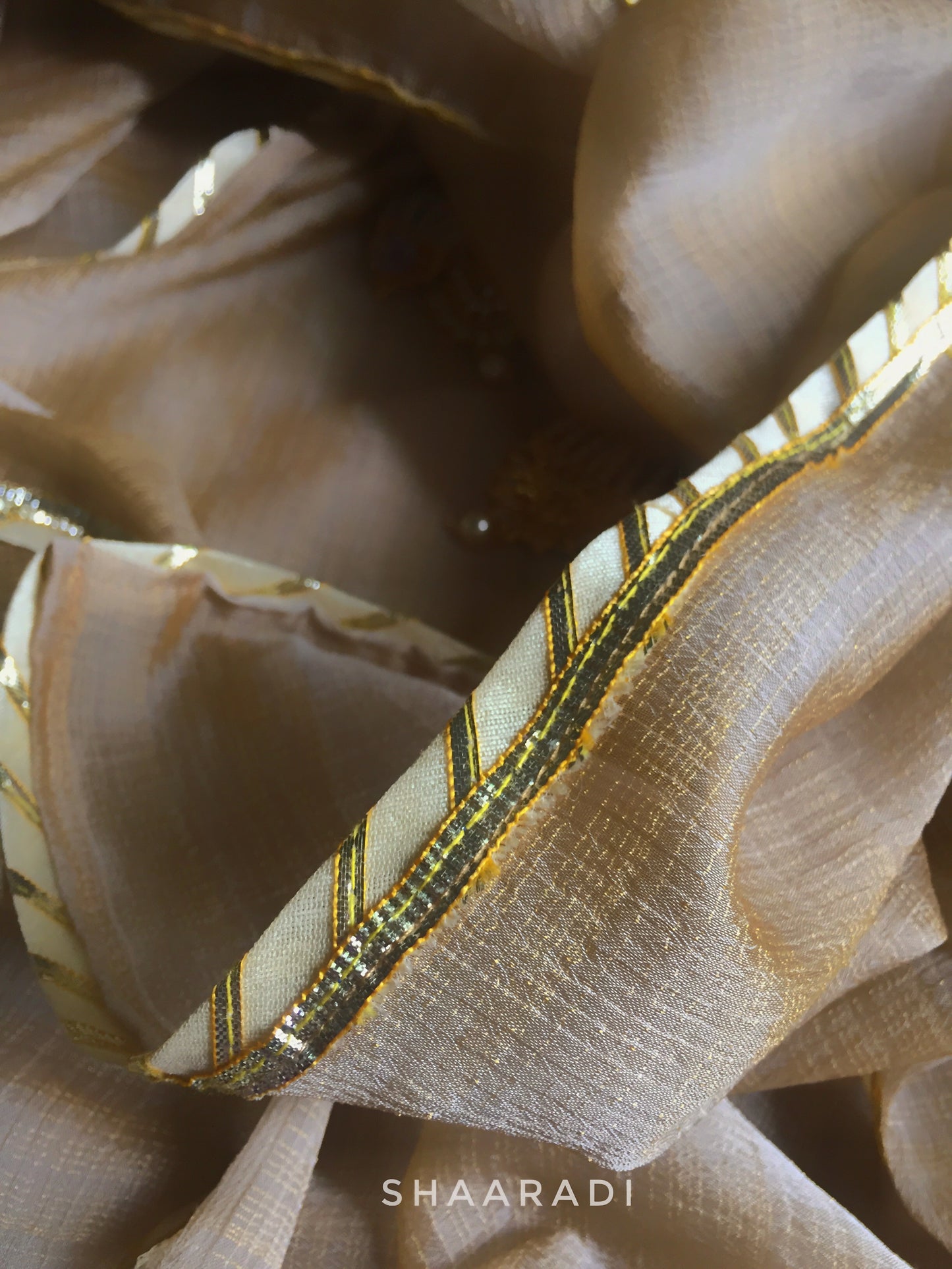 Beige Gota Saree