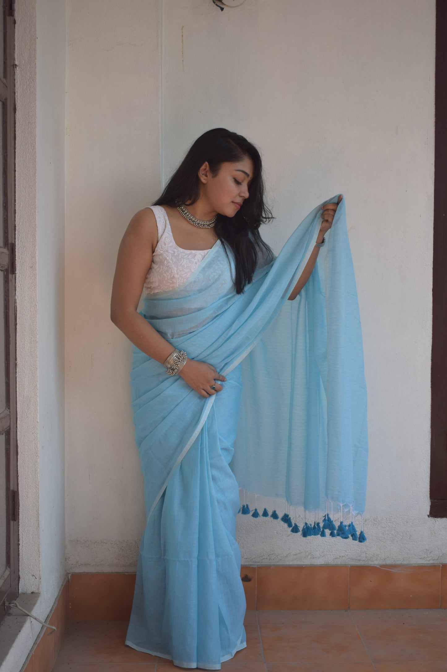 Forever Blue Rose Saree