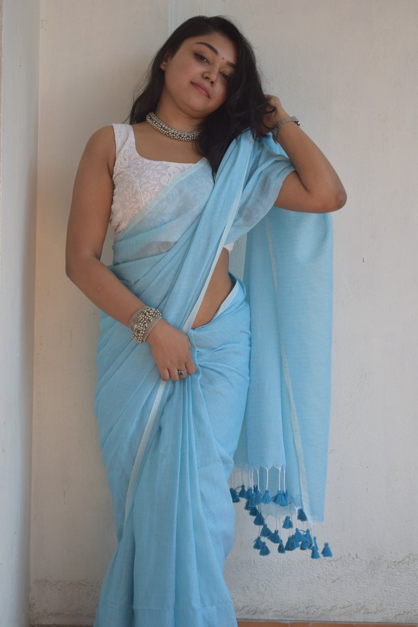 Forever Blue Rose Saree