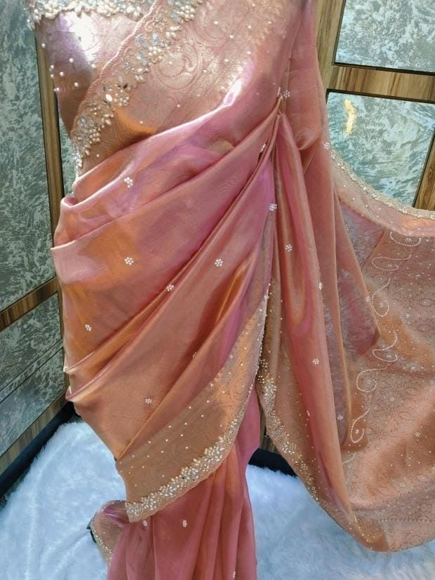 Reba Tissue Silk Saree (peach)