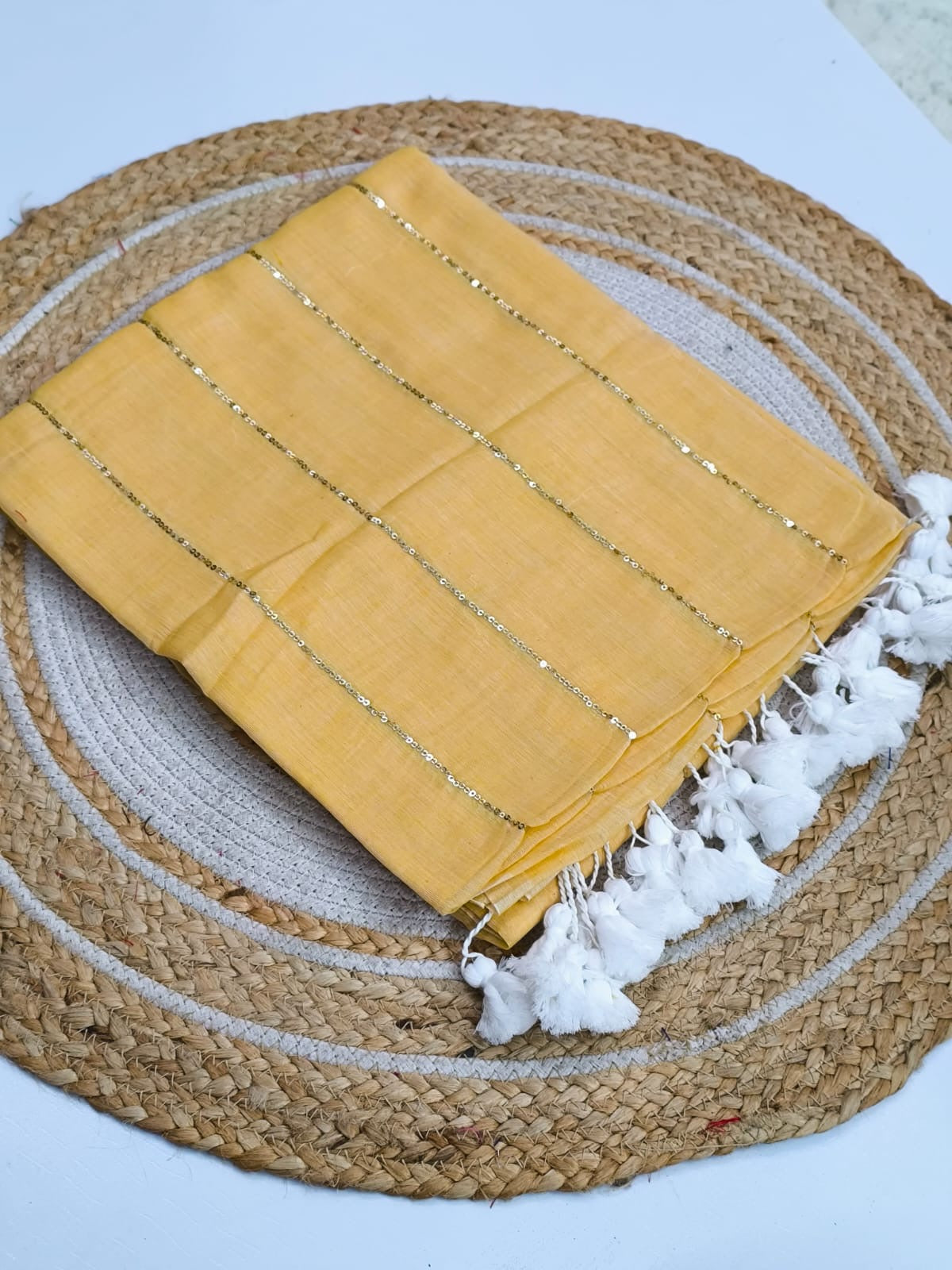 Sequinned Mul Saree