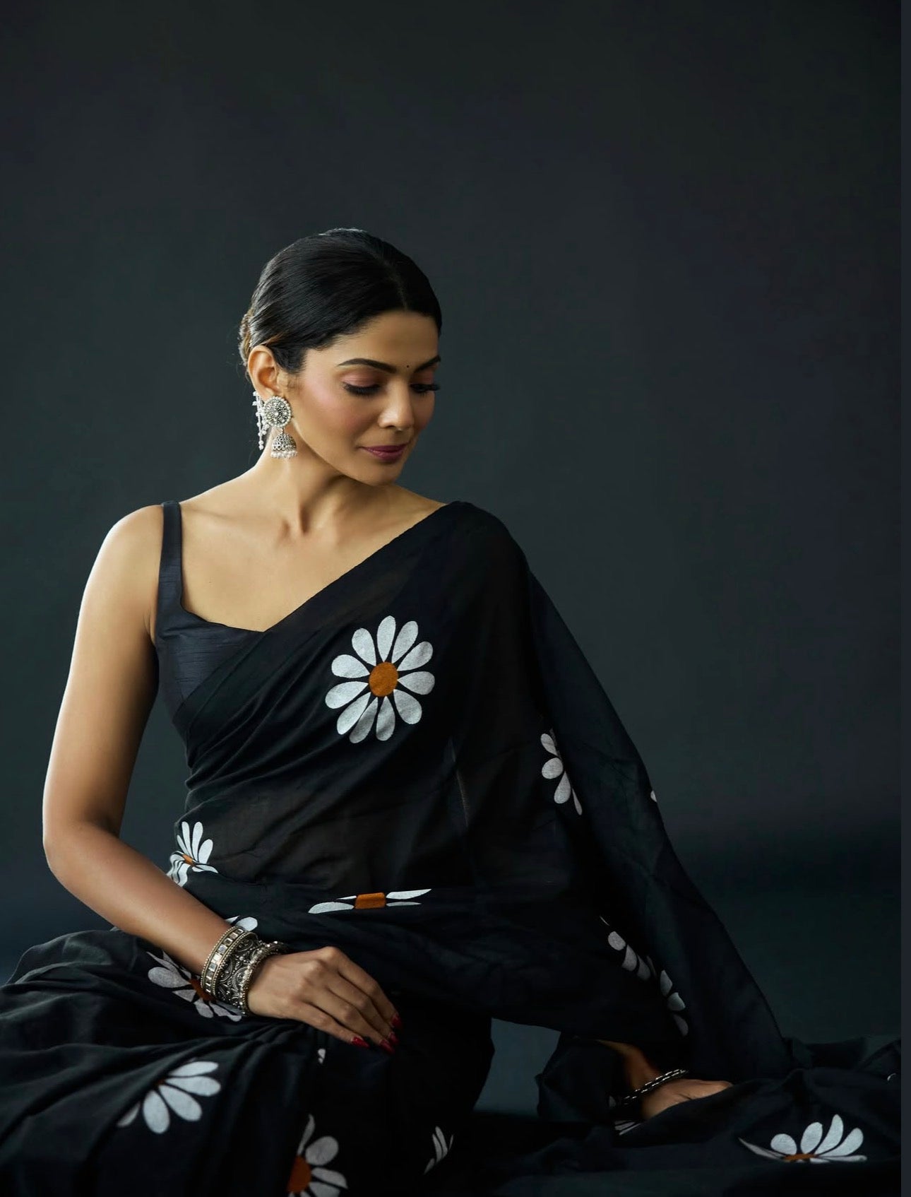 Jasmine Black Saree