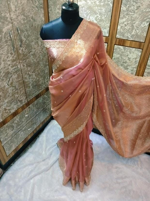 Reba Tissue Silk Saree (peach)