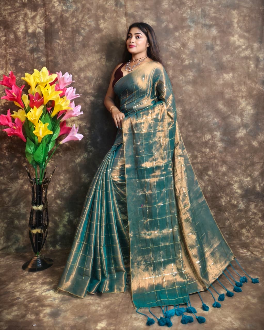 Sequinned Tissue Saree