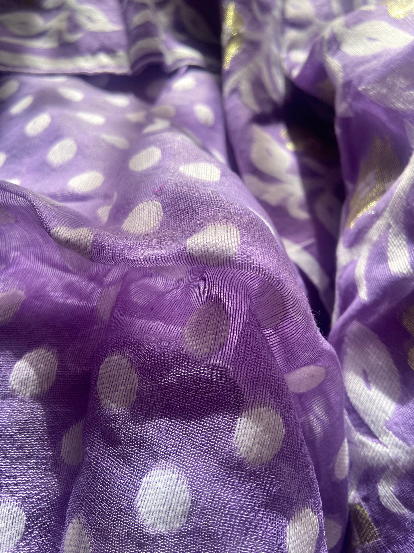 Lilac Jamdani Saree