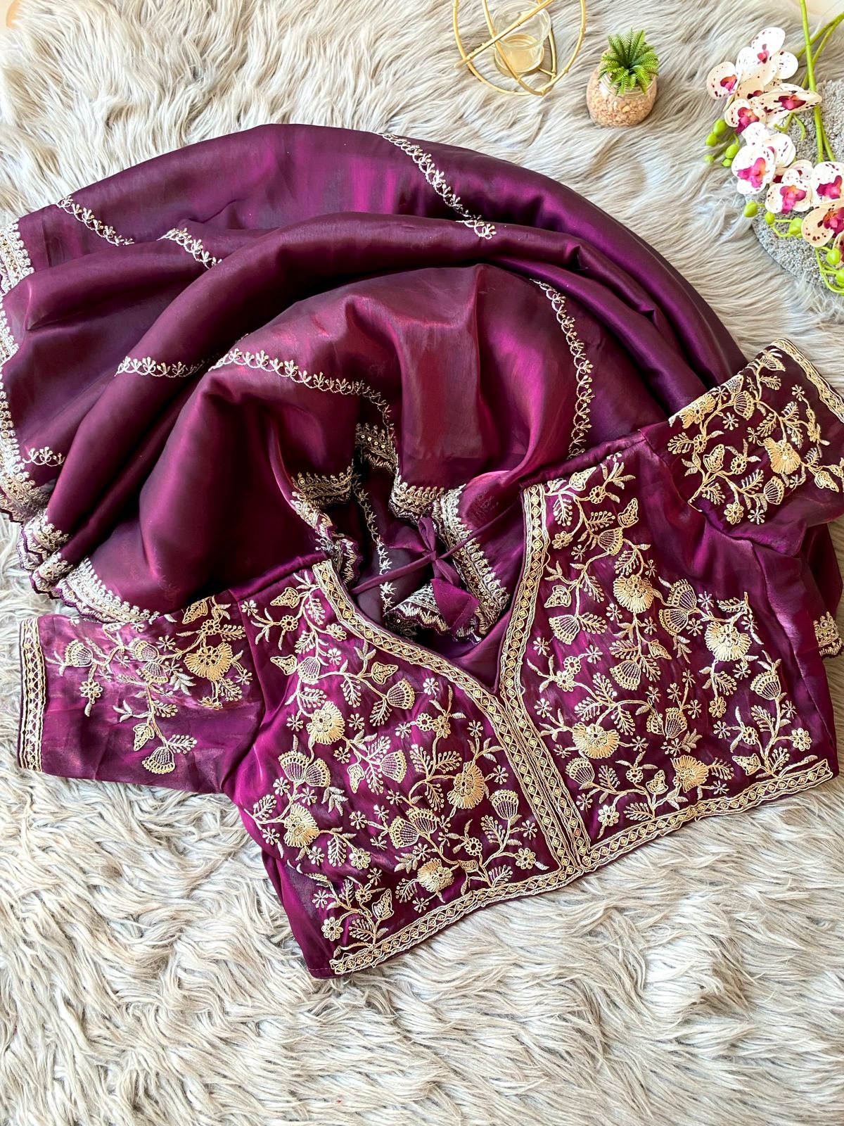 Zarina Tissue Organza Saree