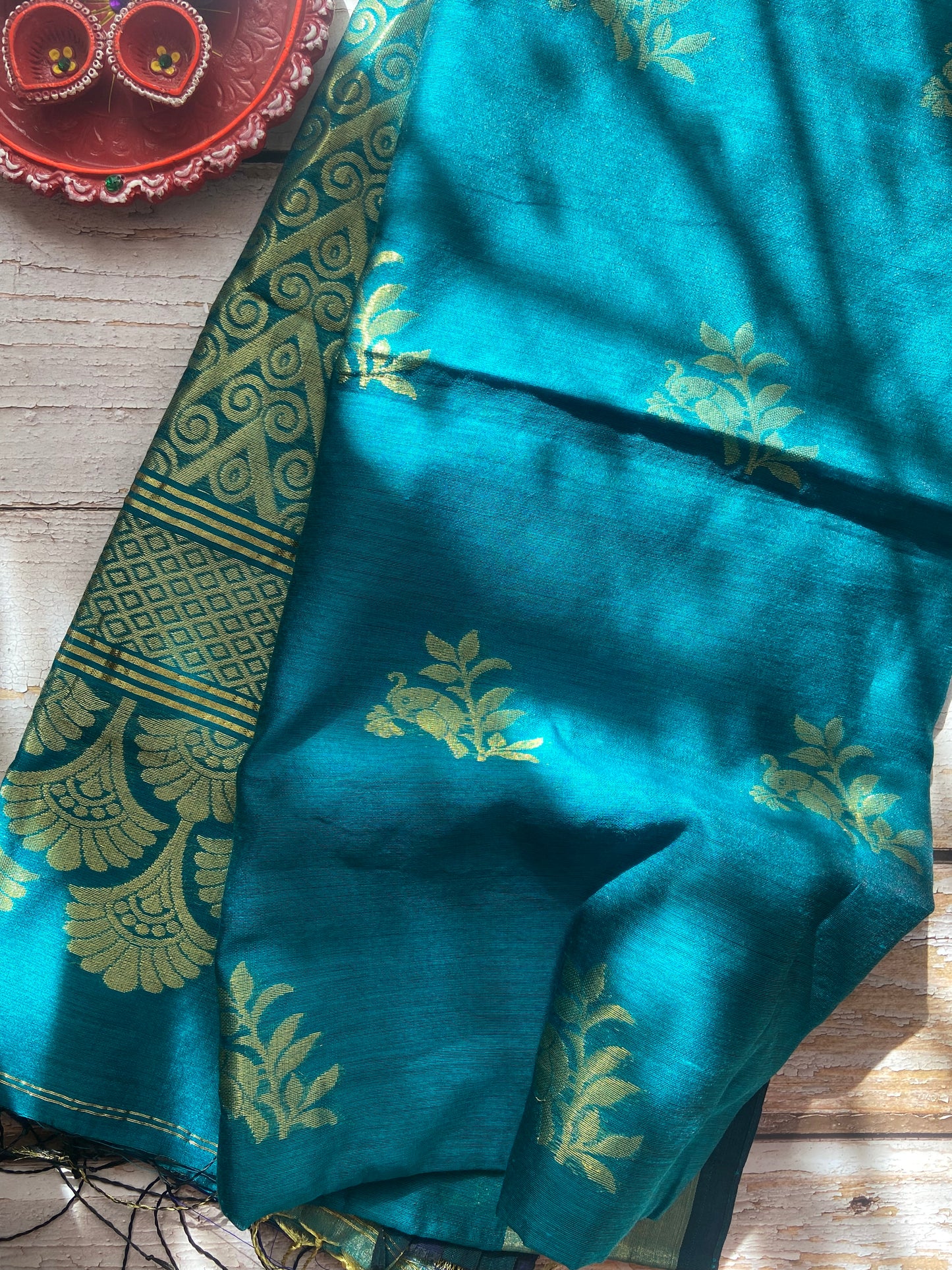 Teal Tia Saree