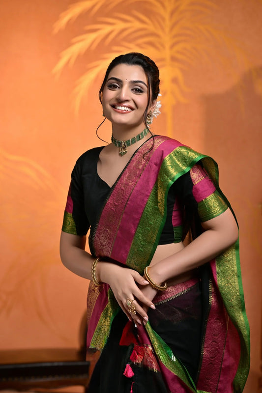 Kalki Black Saree