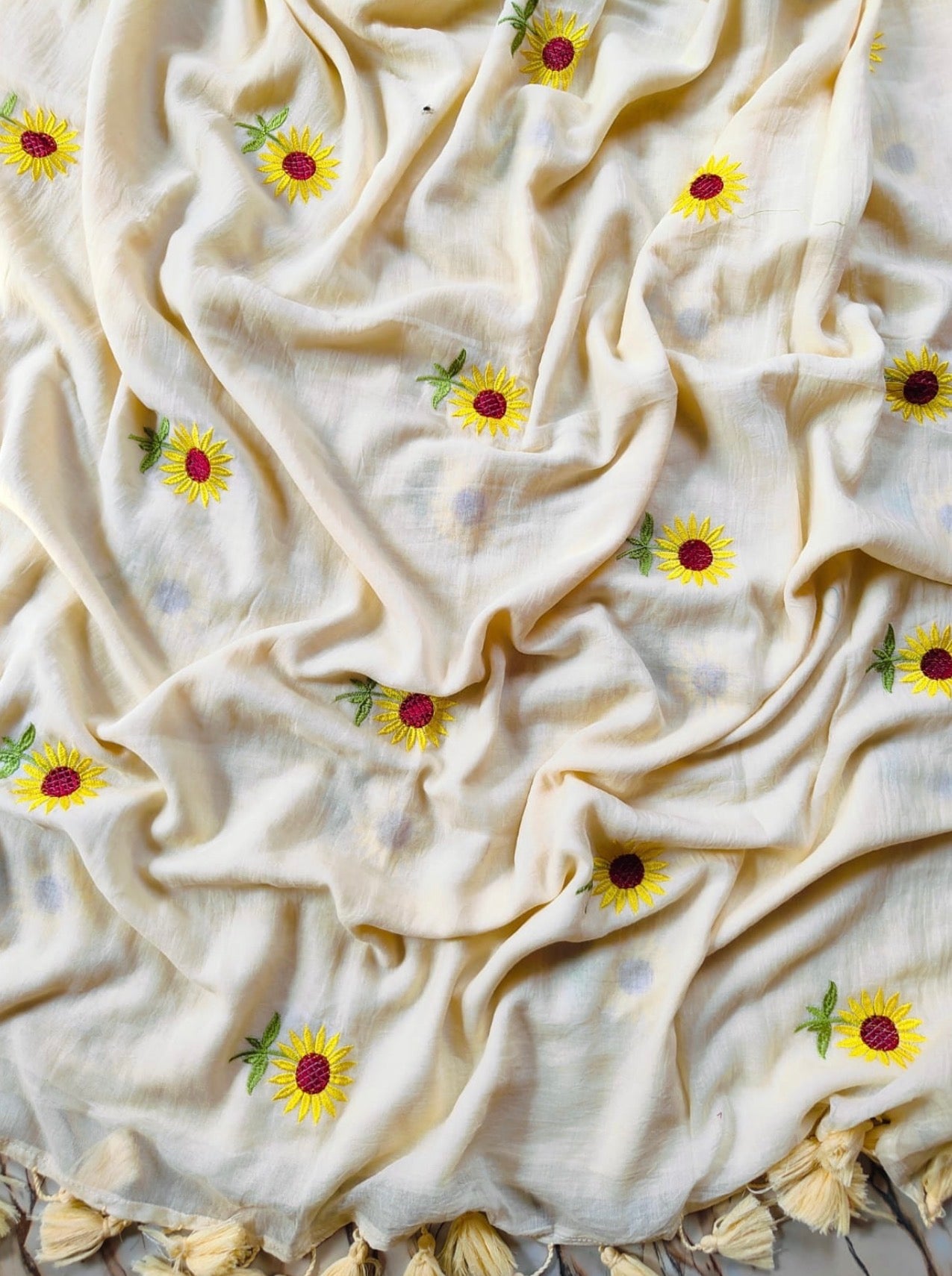 Sunflower Mul Saree
