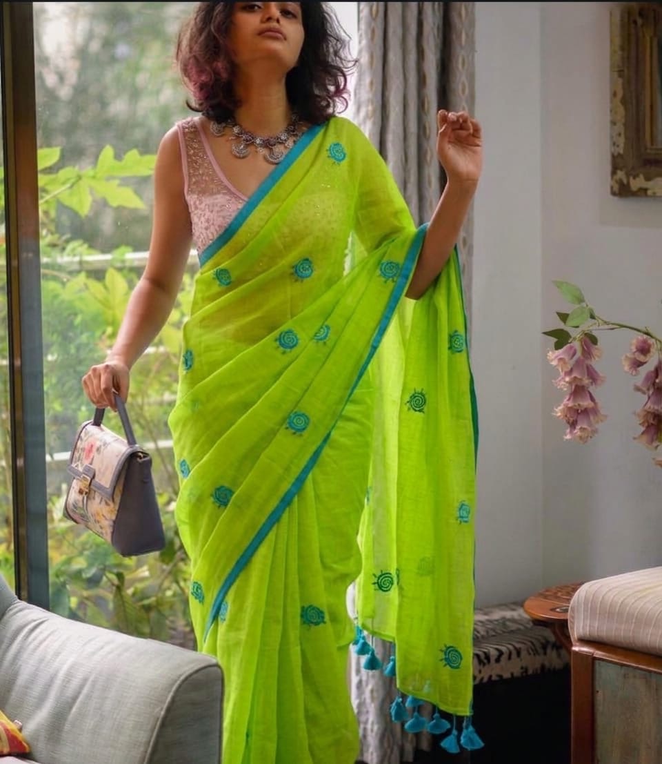 Rose mul Saree