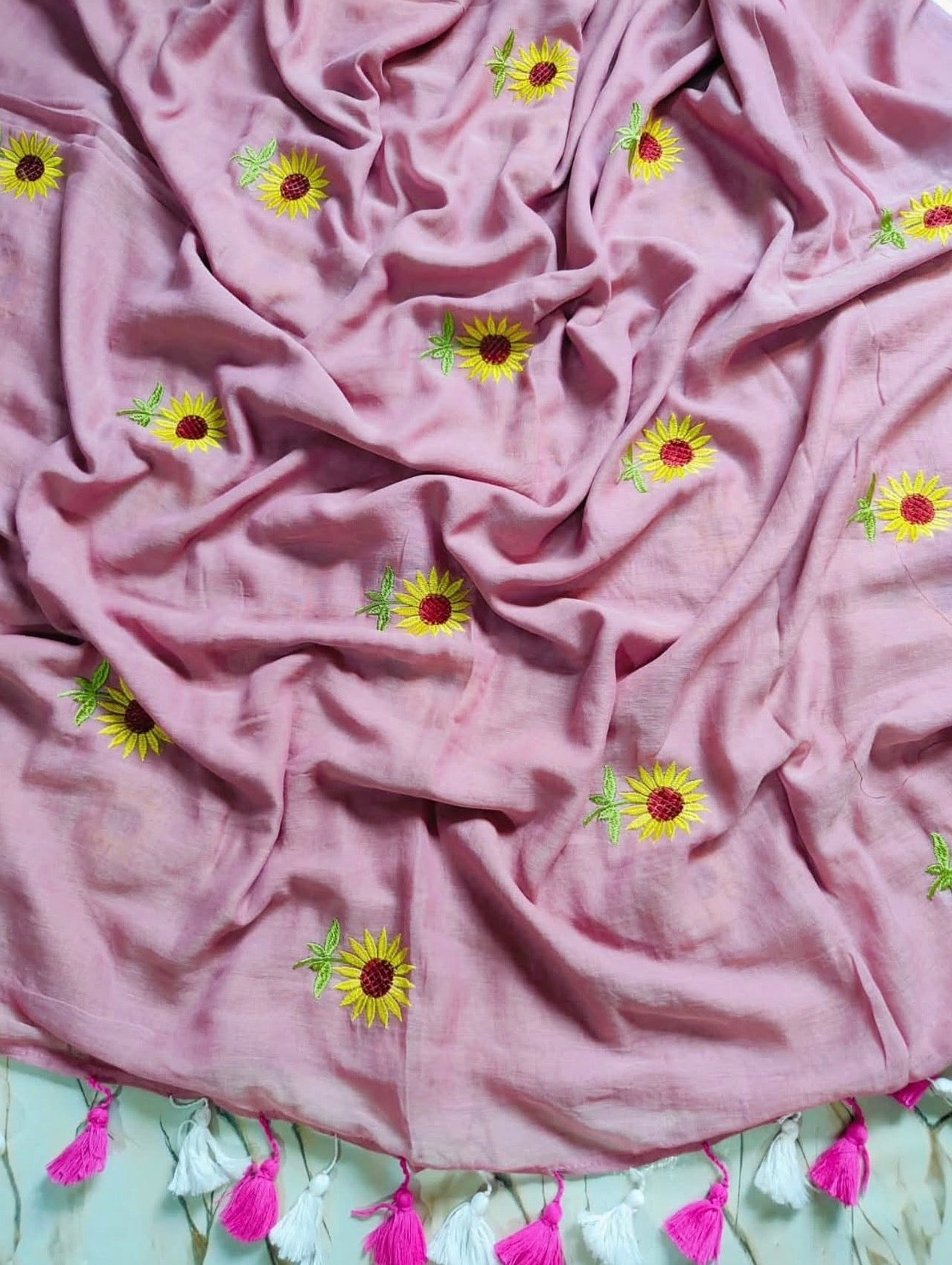 Sunflower Mul Saree
