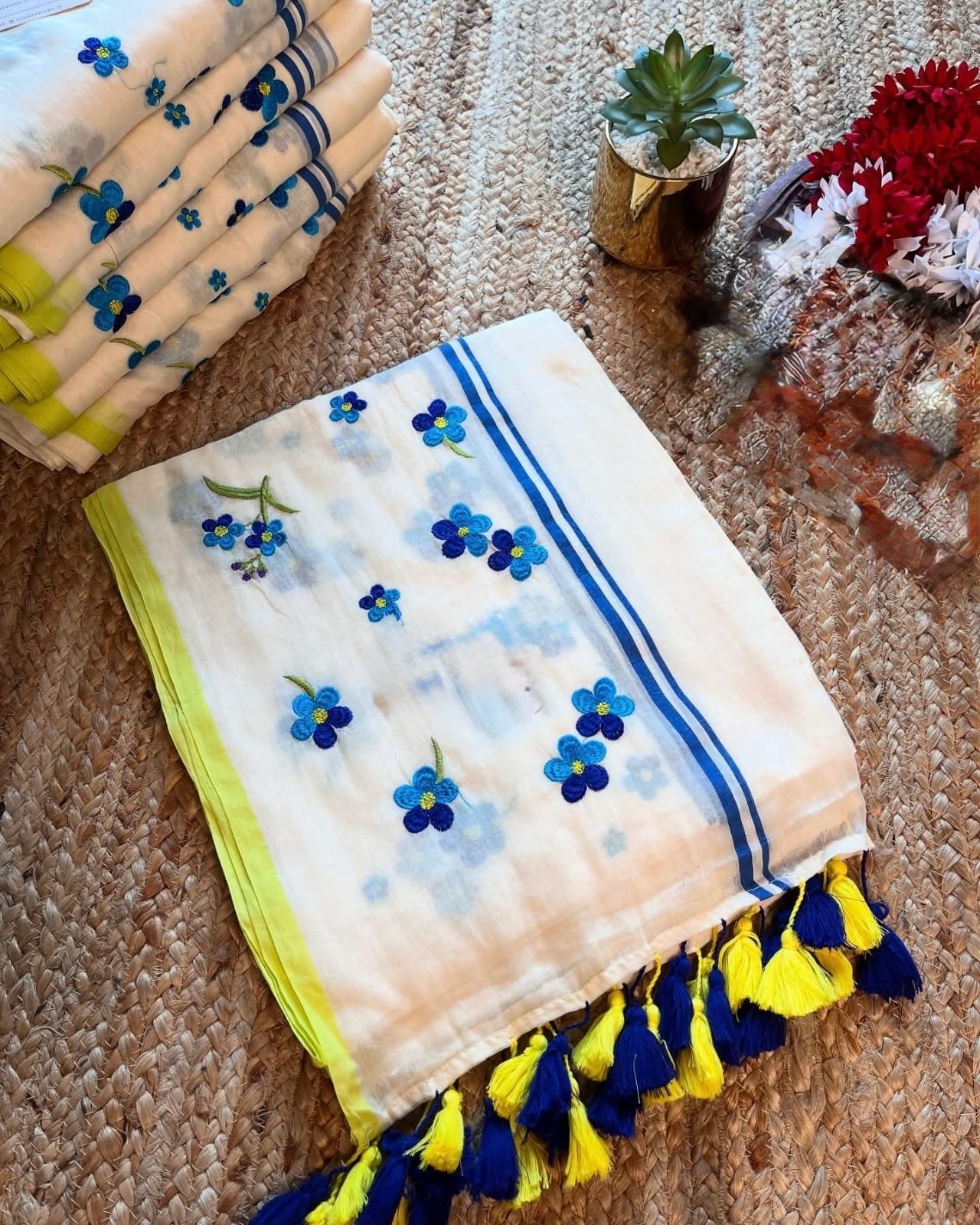 Nilkanth phool Saree