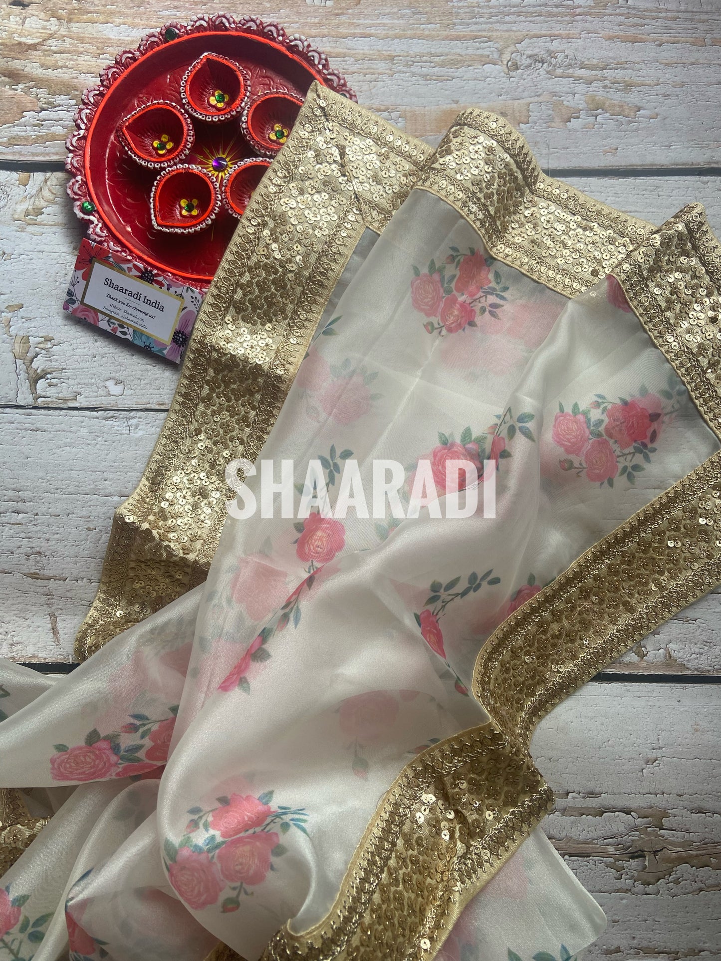 Floral Dreams Organza Saree