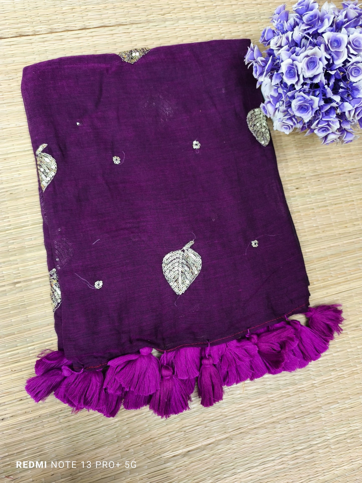 Kirti sequinned Mul Saree