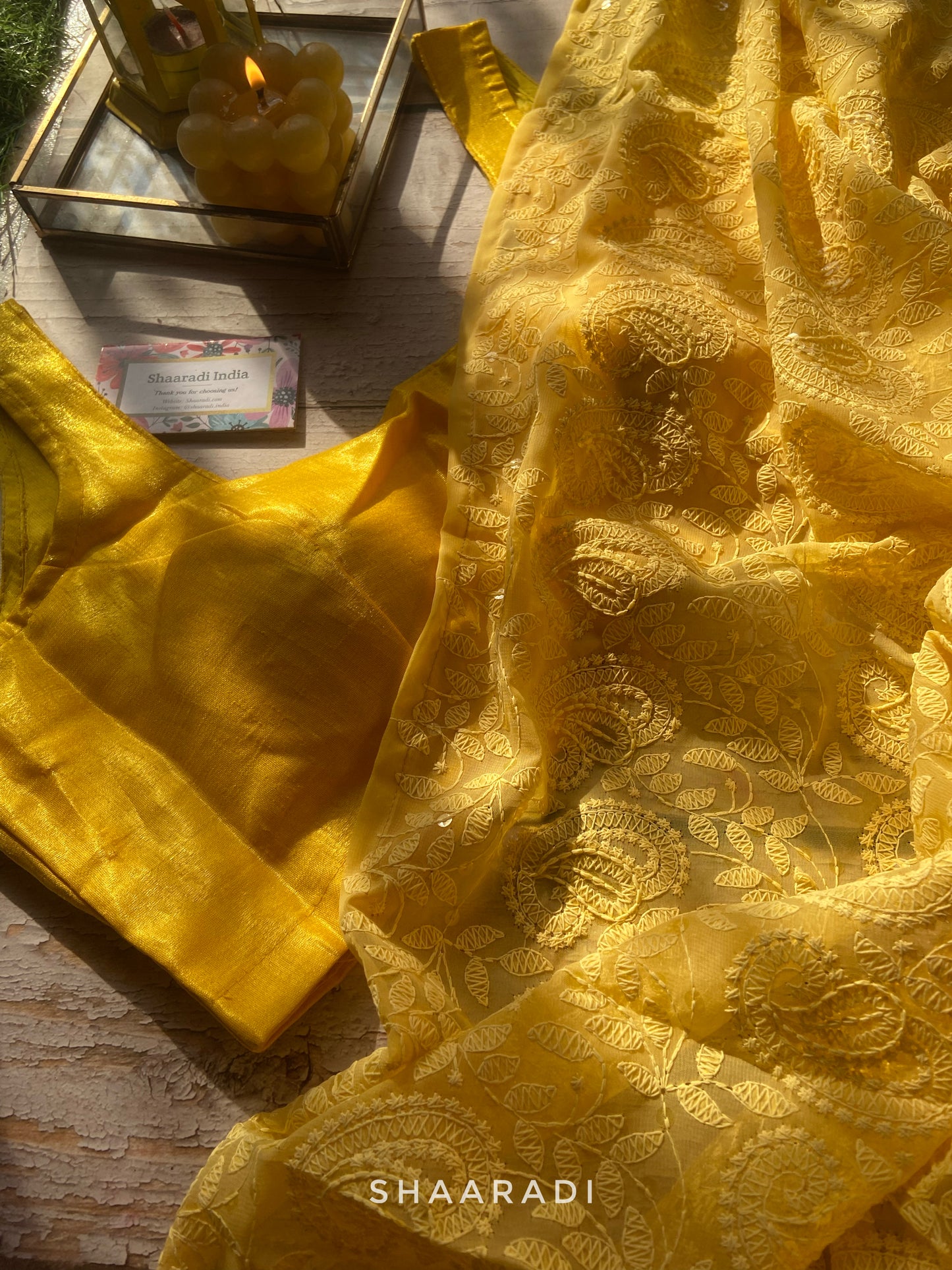 The Yellow Rose Saree