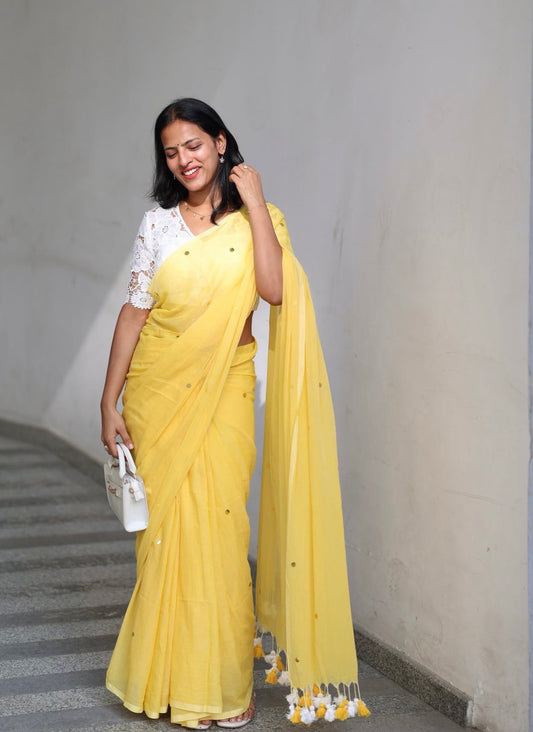 Rashmika Yellow Saree