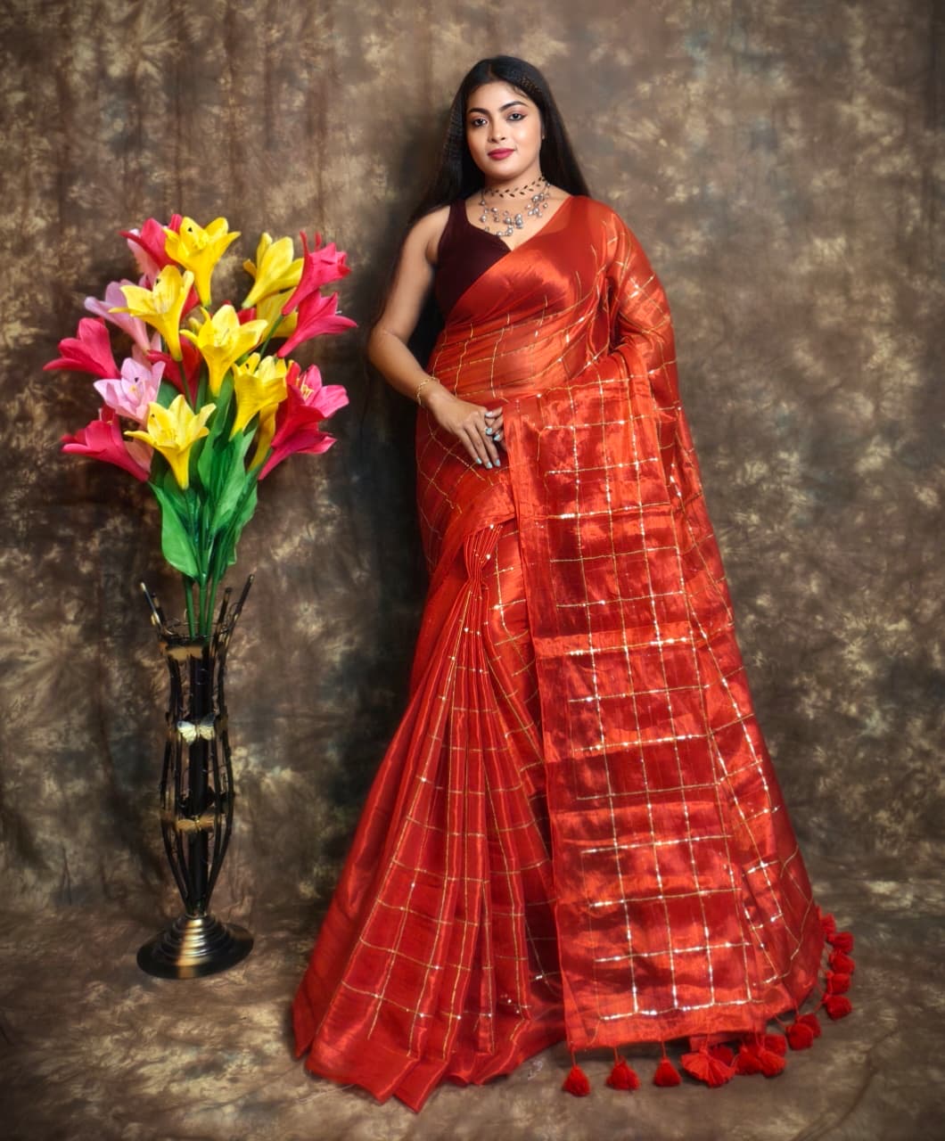 Sequinned Tissue Saree