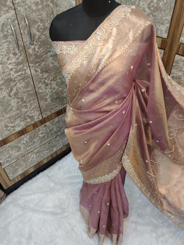 Reba Tissue Silk Saree (pink)
