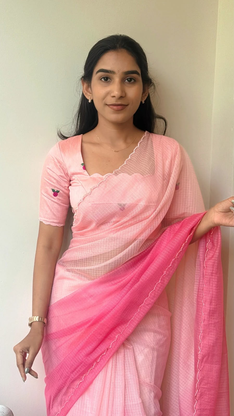 Peachy Rose Kota Saree