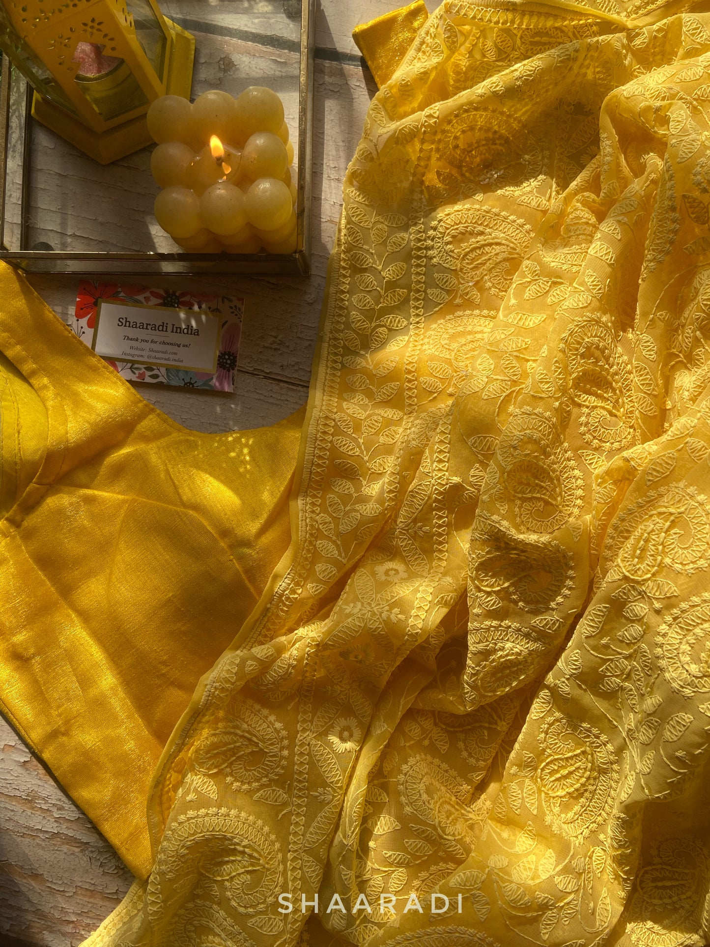 The Yellow Rose Saree