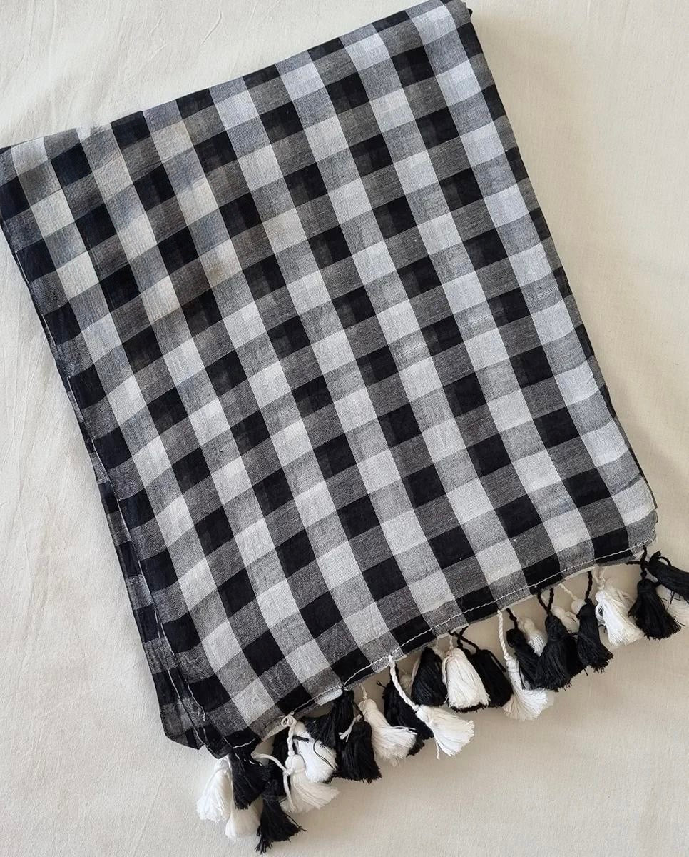 Kalindi Checked Mul Saree