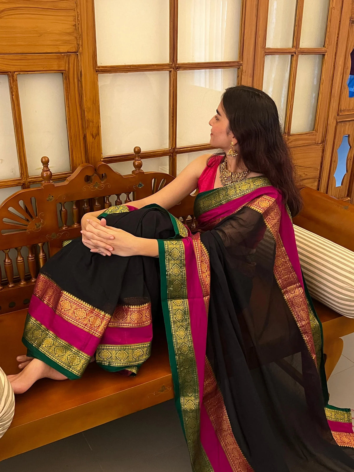Kalki Black Saree
