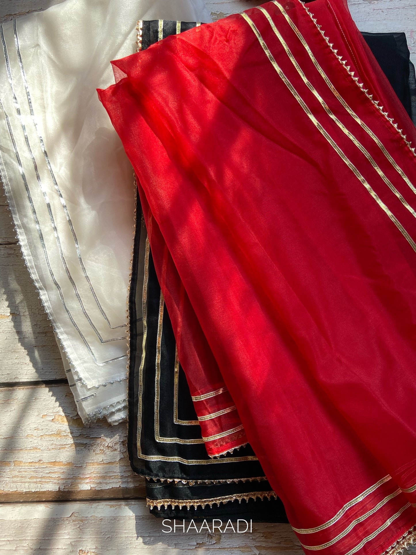 Sona Red Organza Saree