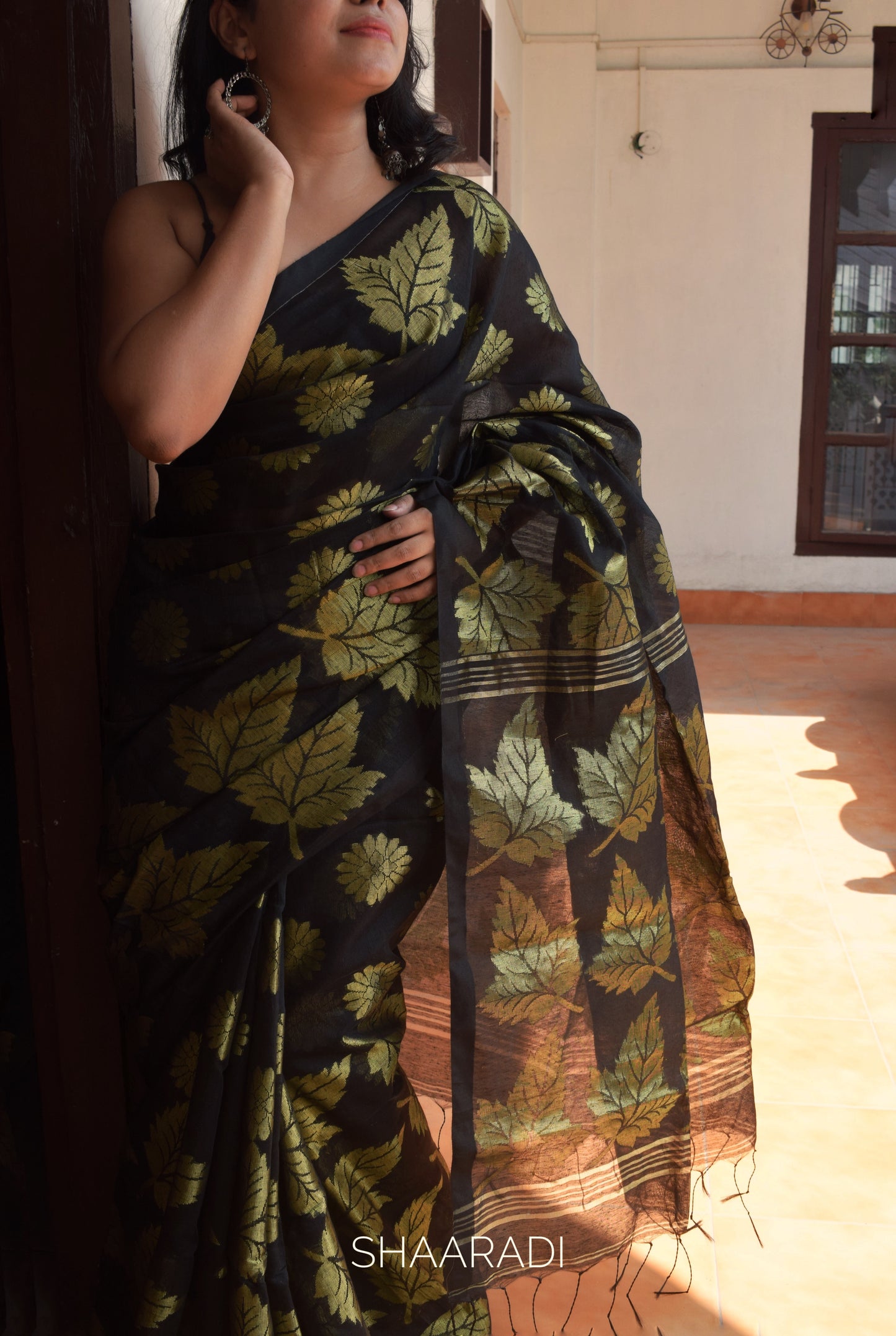 The Golden Flower Saree