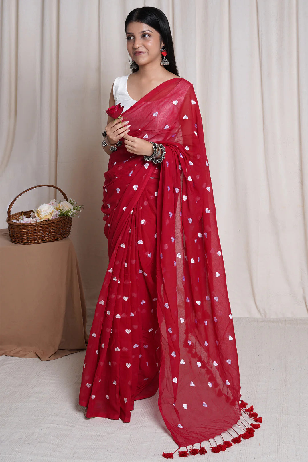 Red Heart Saree