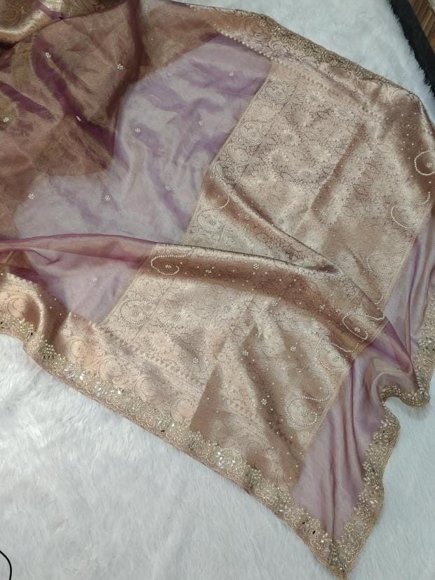 Reba Tissue Silk Saree (pink)