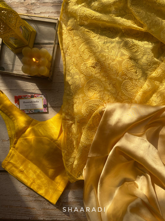 The Yellow Rose Saree