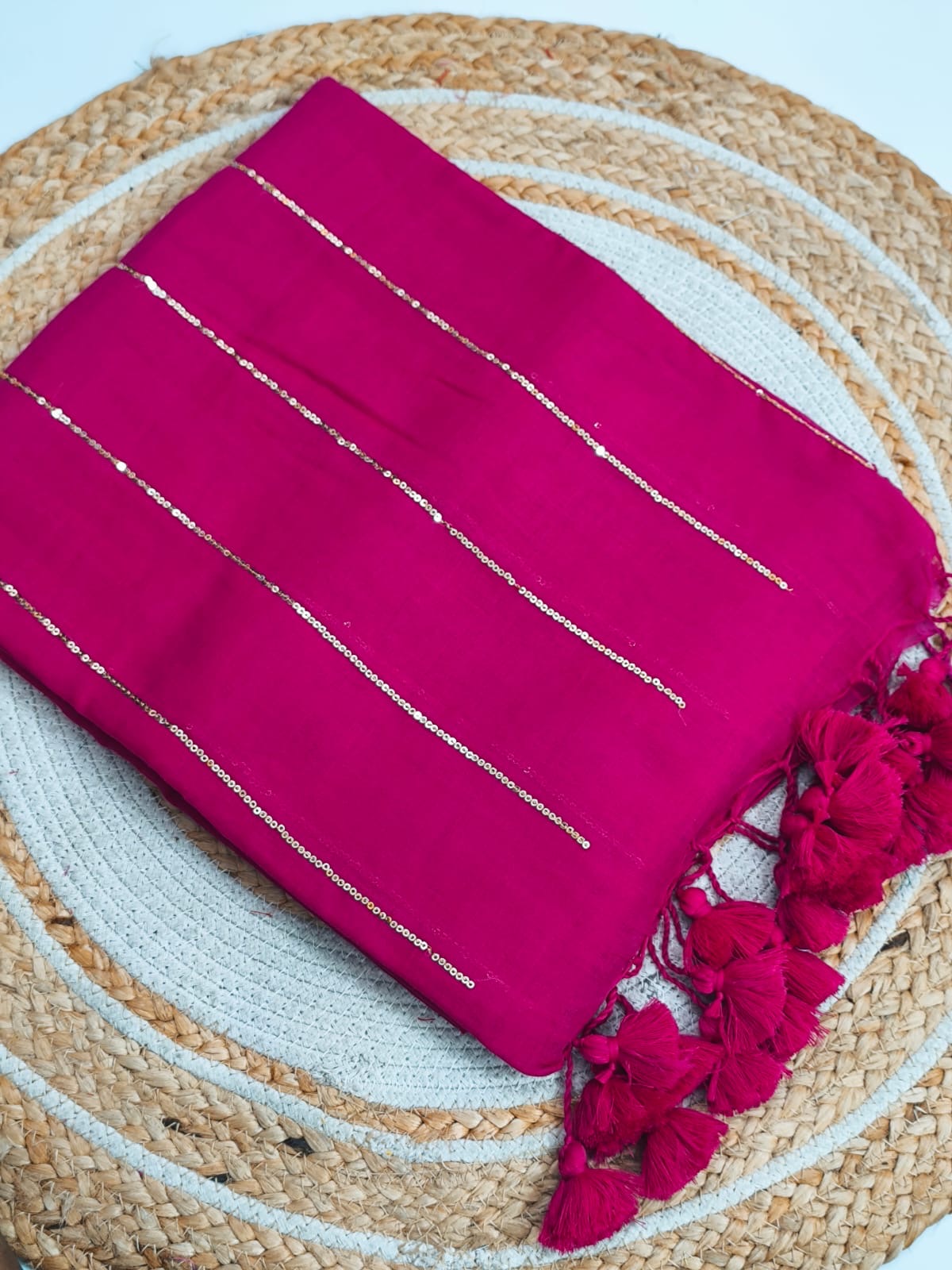 Sequinned Mul Saree