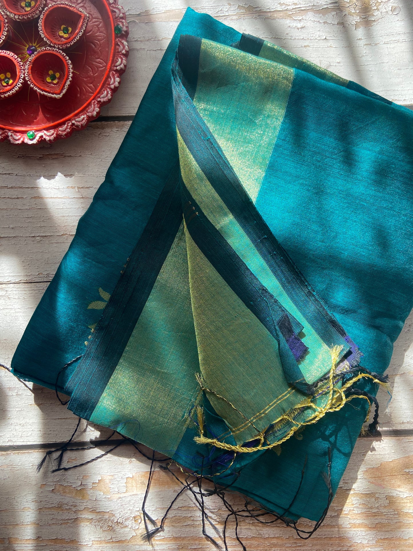 Teal Tia Saree