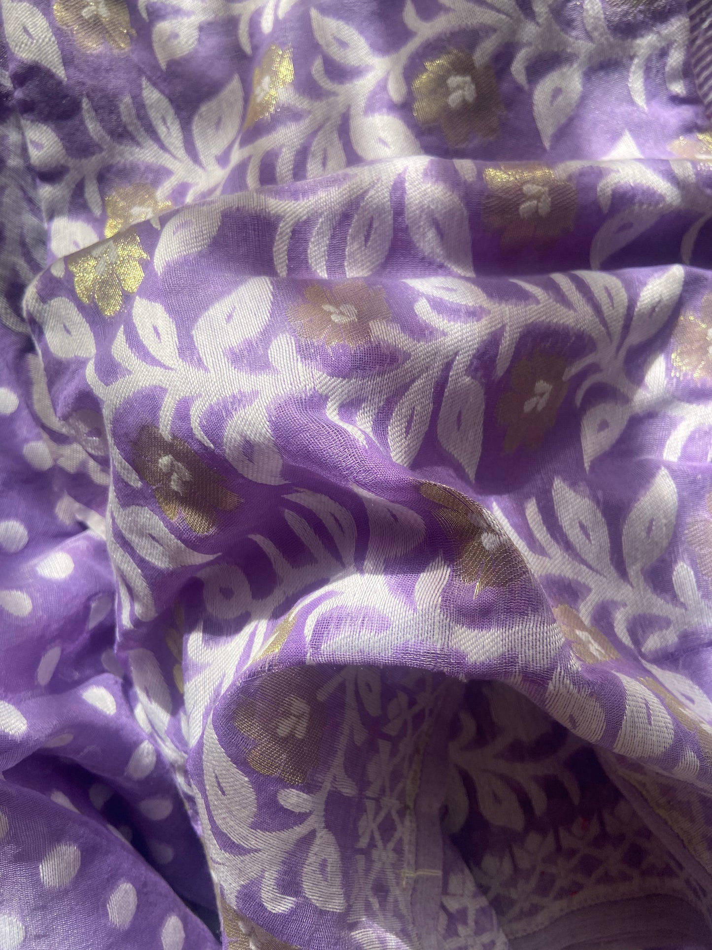 Lilac Jamdani Saree