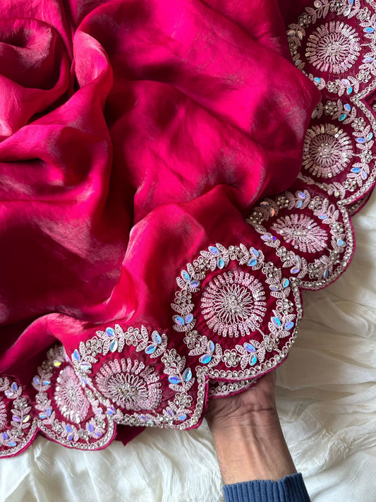 Scarlet Embellished Saree
