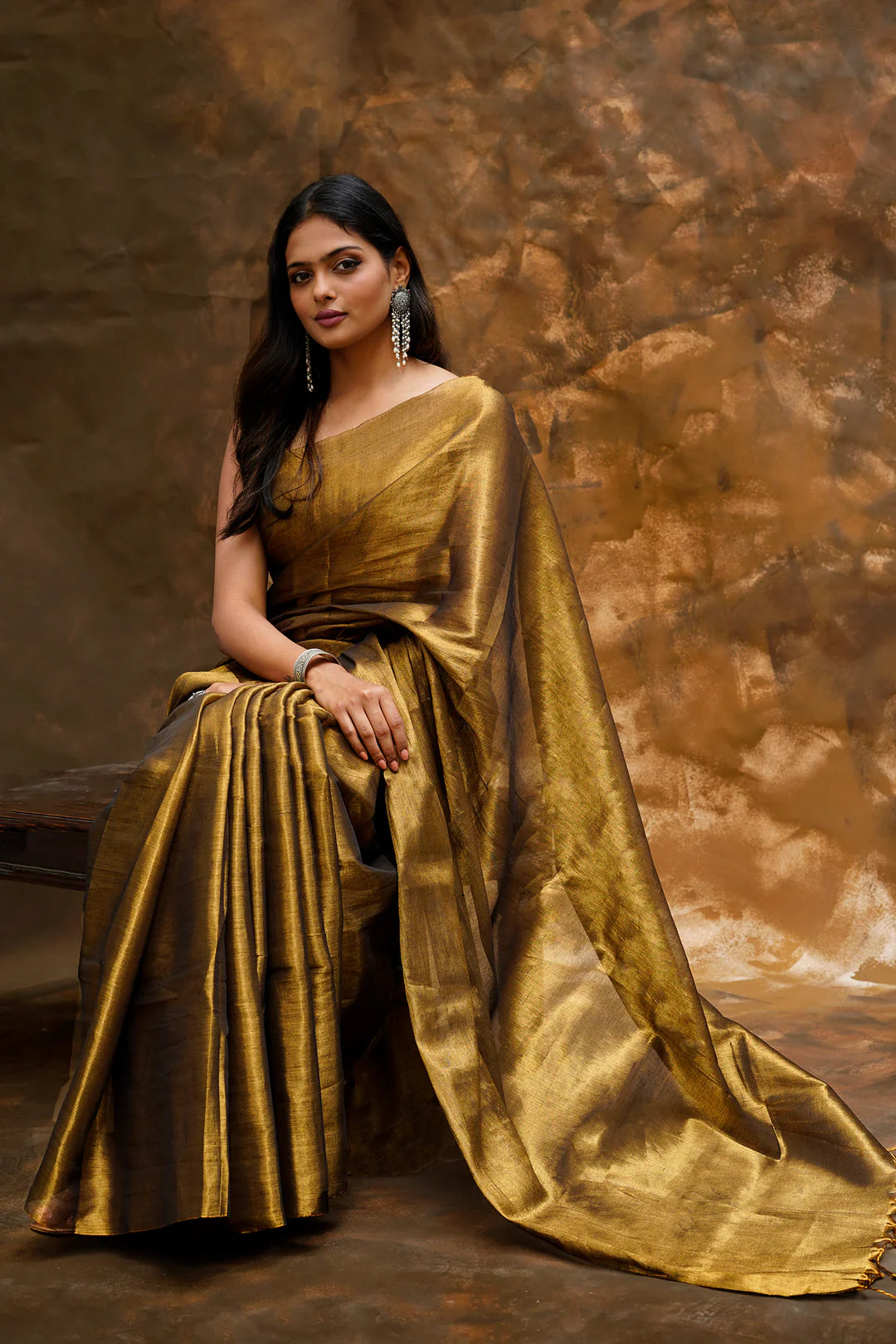 Madhu Tissue Saree (Copper)