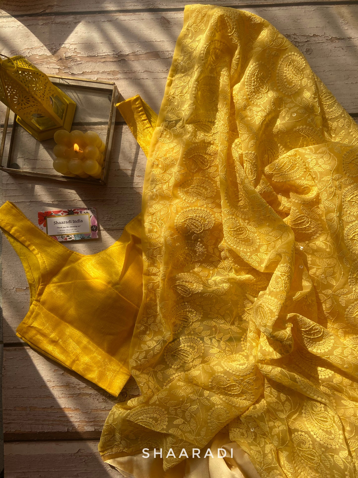 The Yellow Rose Saree