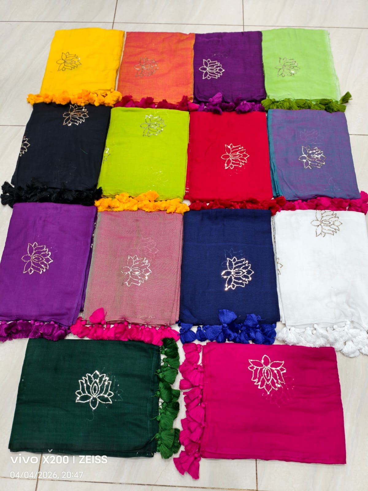 Sequinned kamal mul saree