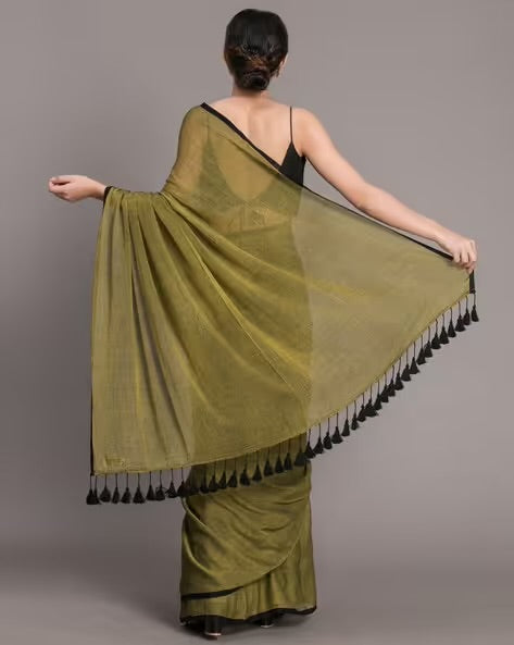 Alaya Mul Saree (Olive)
