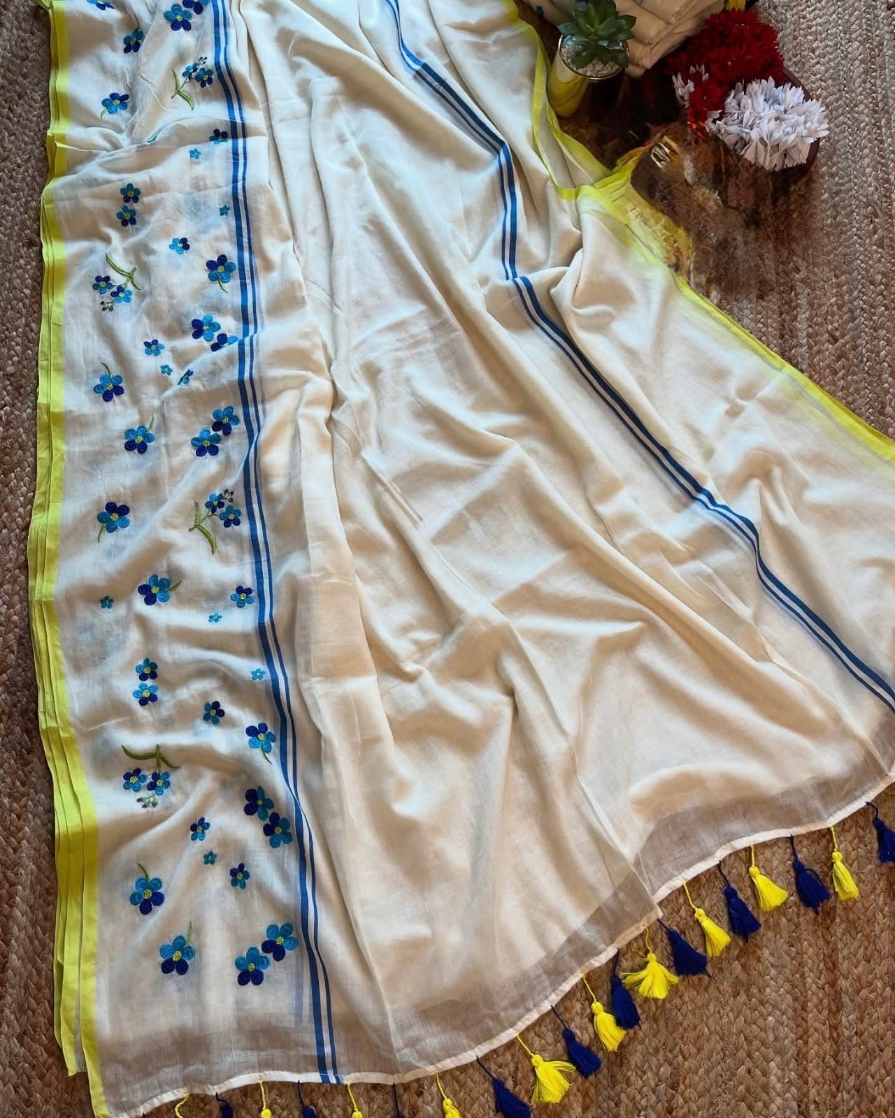 Nilkanth phool Saree