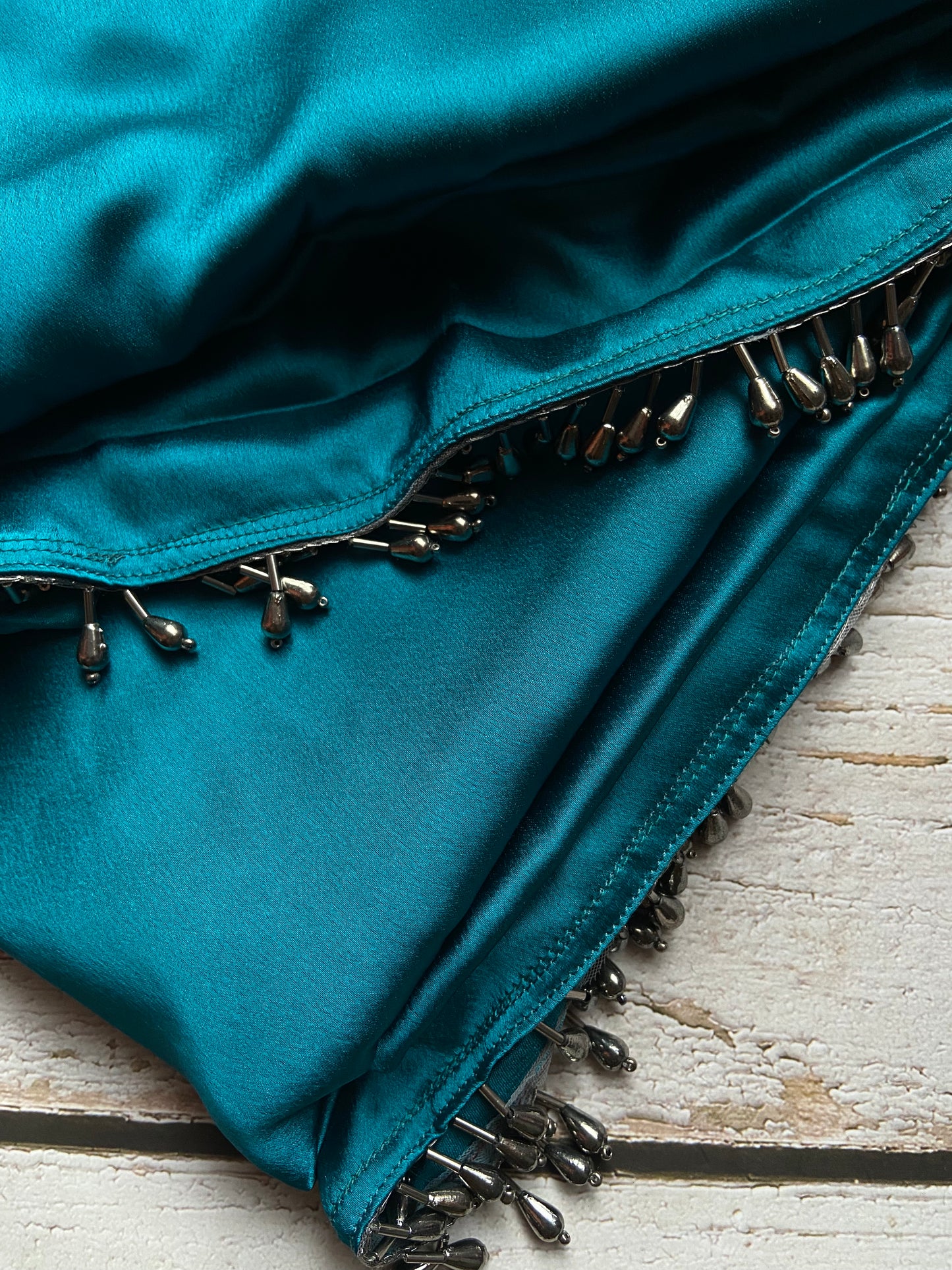 Shades of Cyan Satin Saree