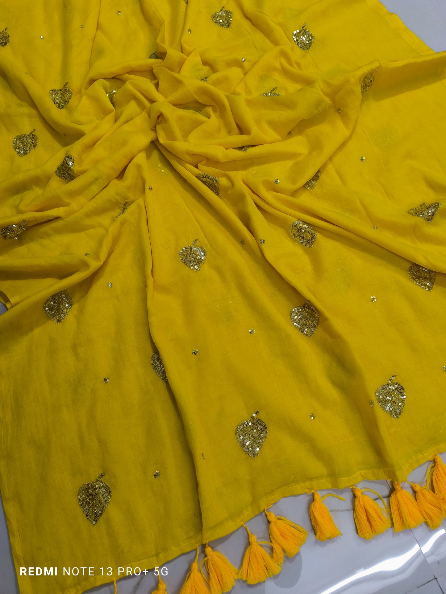 Kirti sequinned Mul Saree