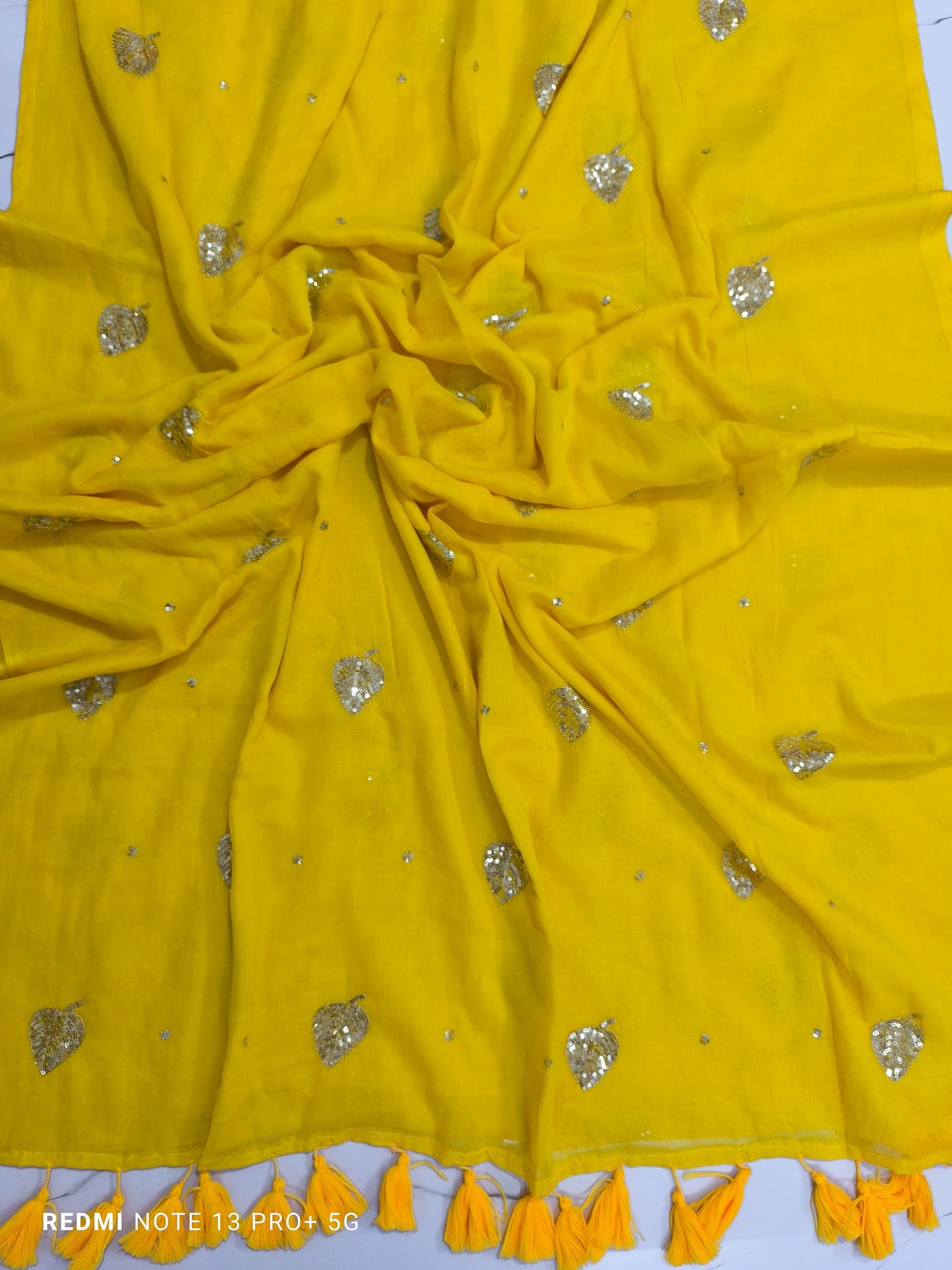 Kirti sequinned Mul Saree
