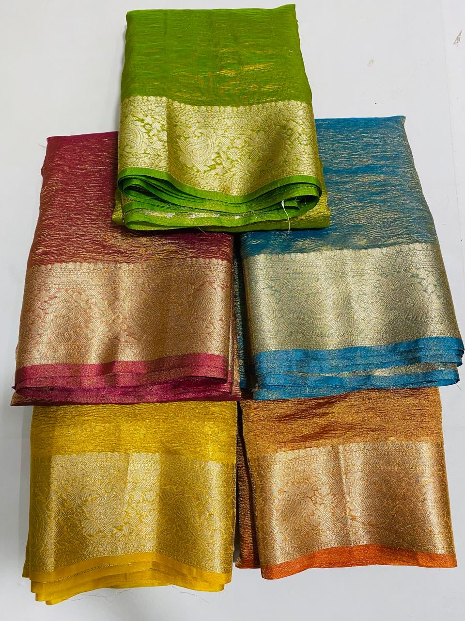 Swarn crush tissue silk saree