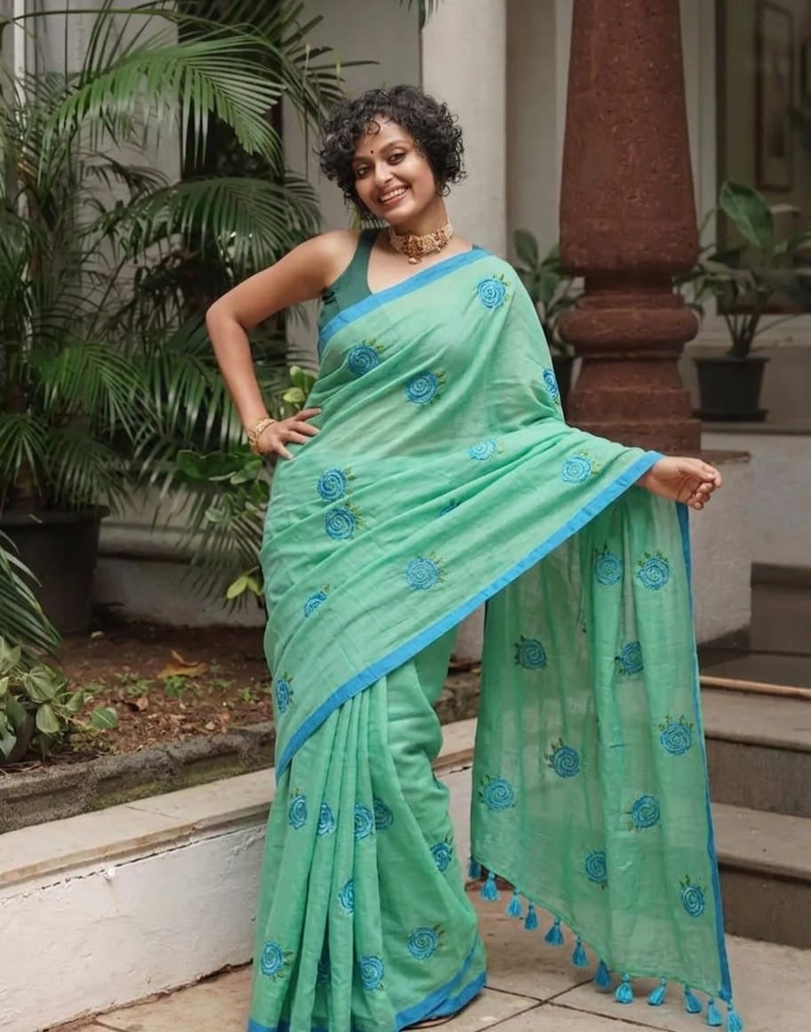 Rose mul Saree