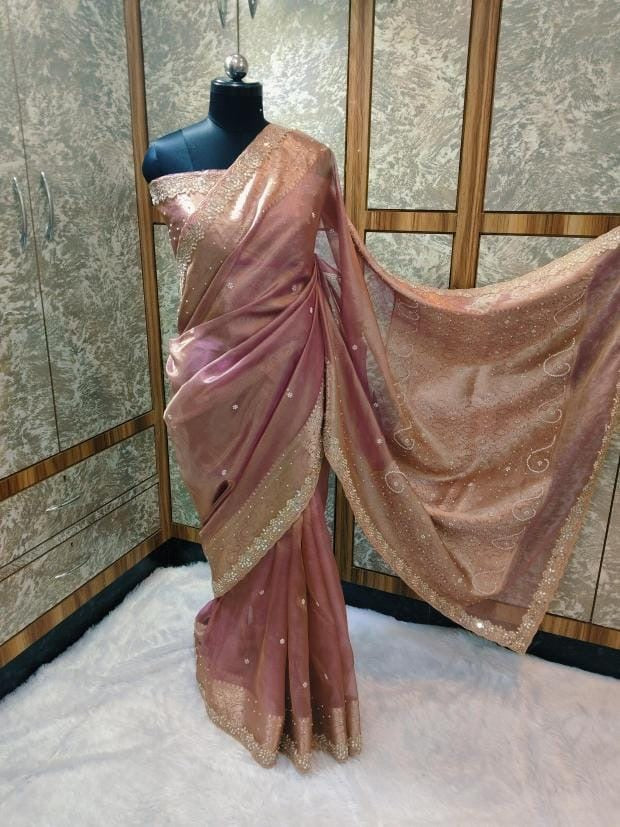 Reba Tissue Silk Saree (pink)